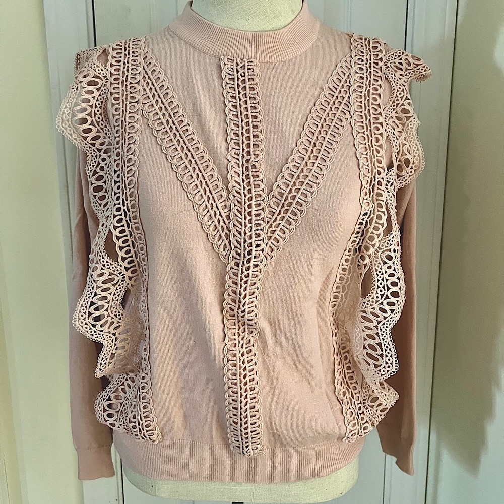 Light pink textured Maxwell sweater